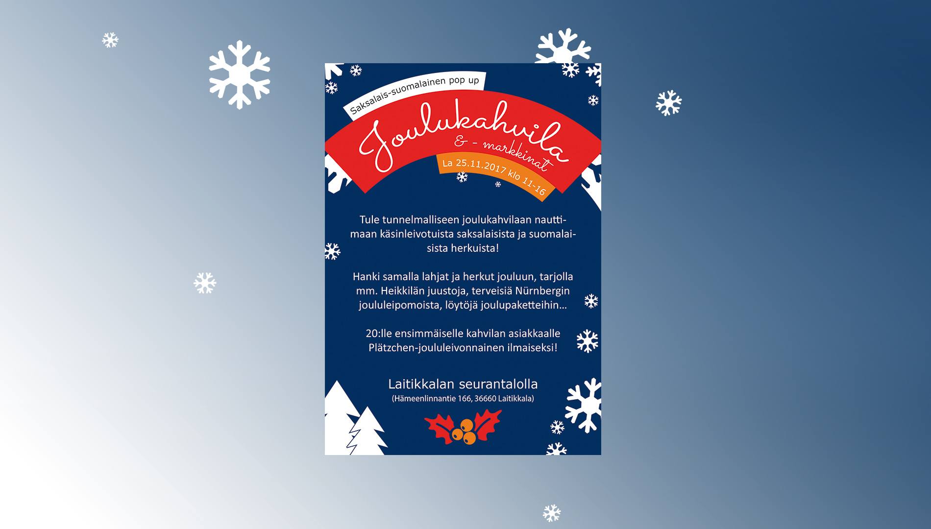 Joulukahvila flyer design work