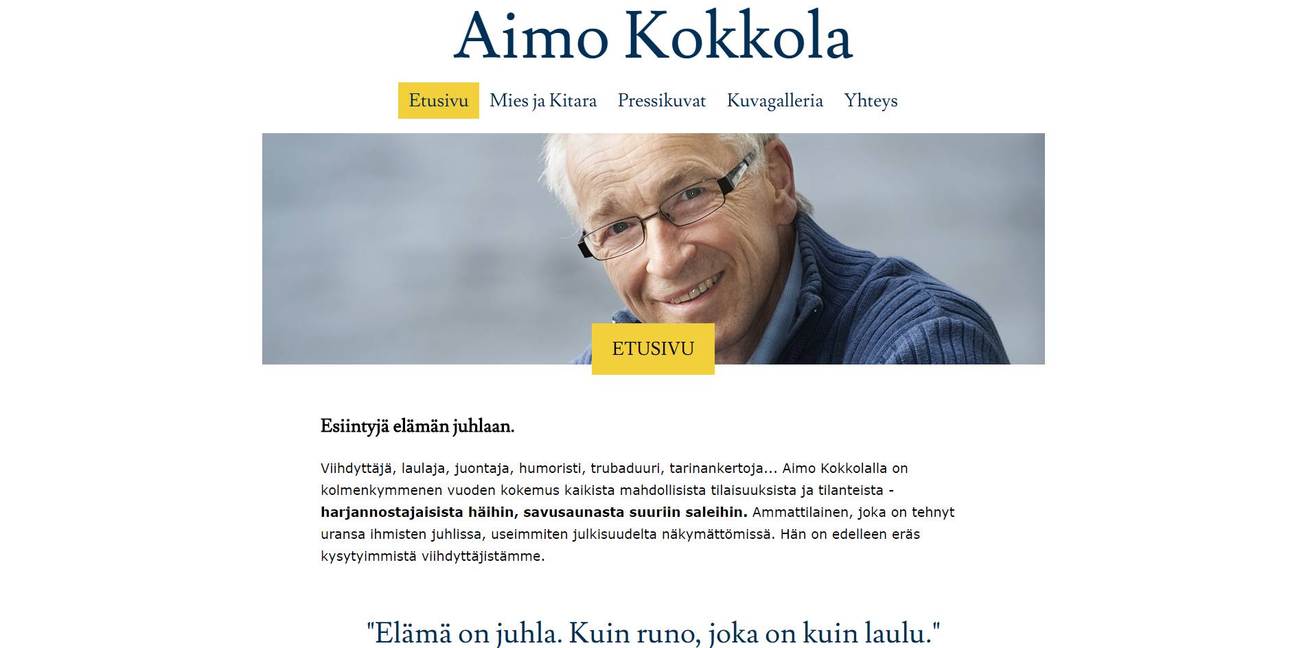 Aimokokkola.fi front page
